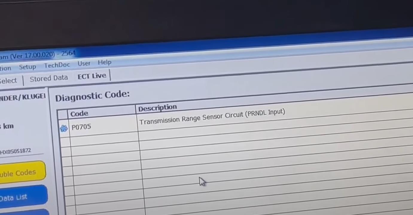 ошибка неисправности блока АКПП