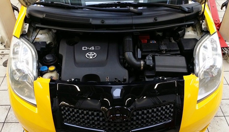 Подготовка Тойота Ярис к замене моторного масла