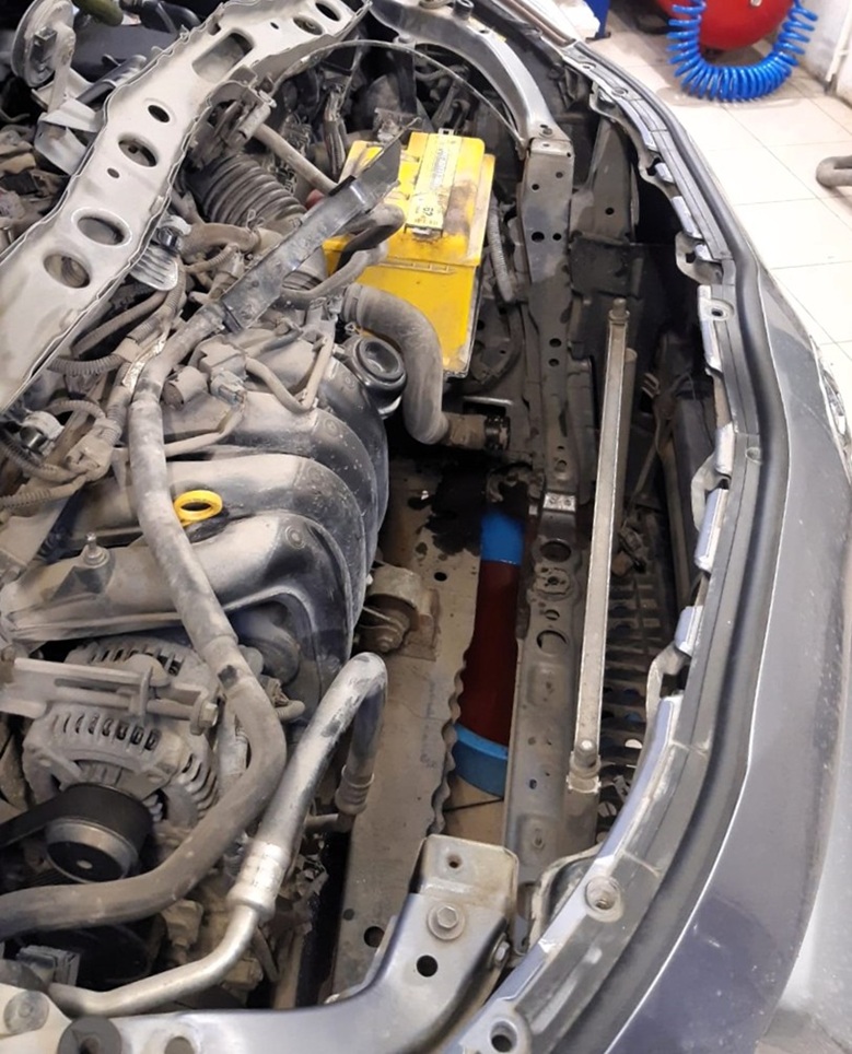 Подготовка к промывке радиатора Тойота Версо