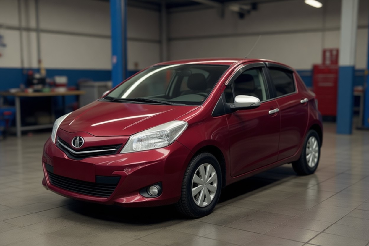 Тойота Витц после замены лобового стекла в автотехцентре